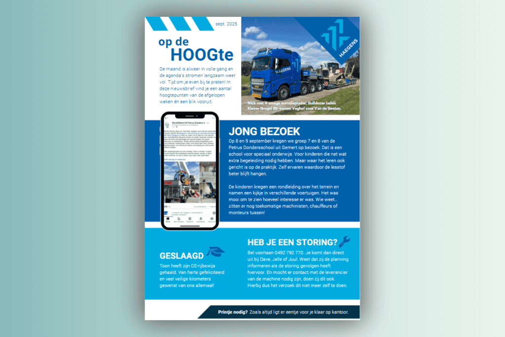 Haegens DOOR NOOR interne nieuwsbrief